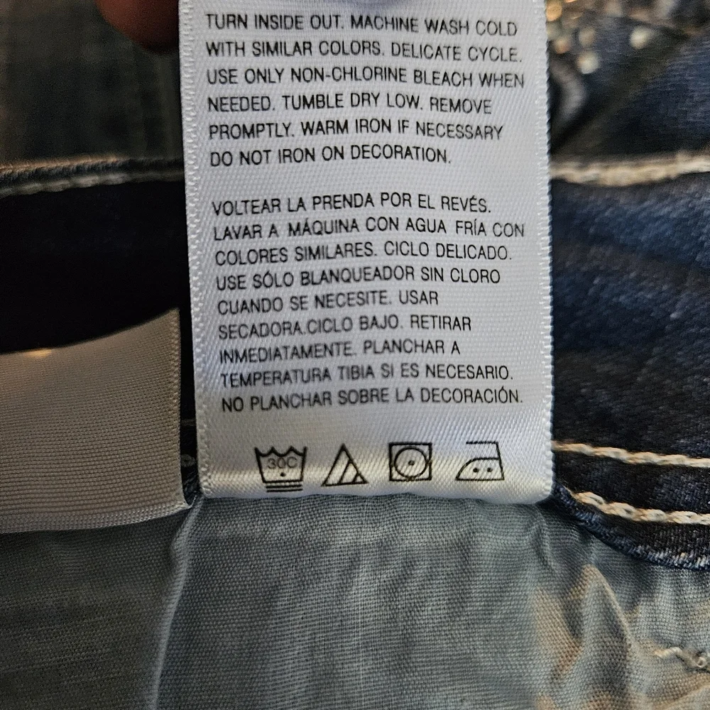 Juniors' WallFlower Like New Luscious Curvy Bling Bootcut Jeans sz 11x32" - Picture 10 of 11